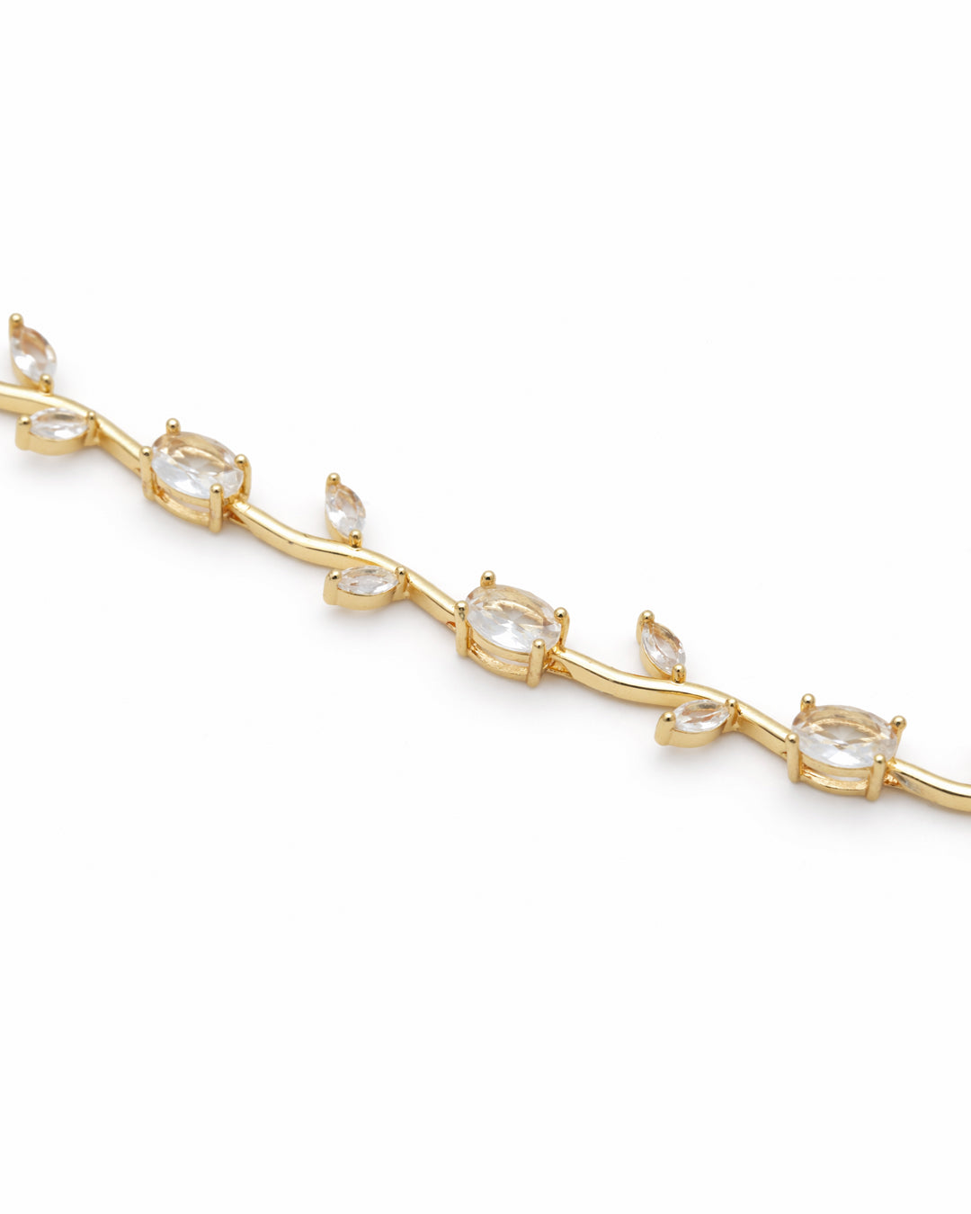 Lumière Vine White Crystal Gold Bracelet