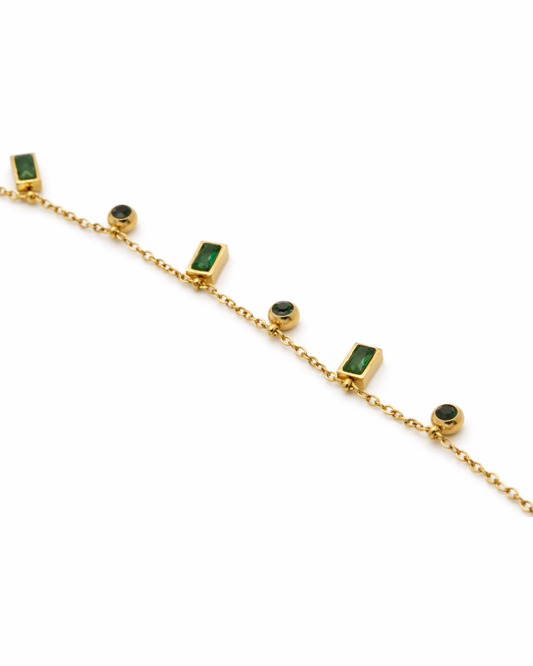 Emerald Drop Bezel Gold Bracelet