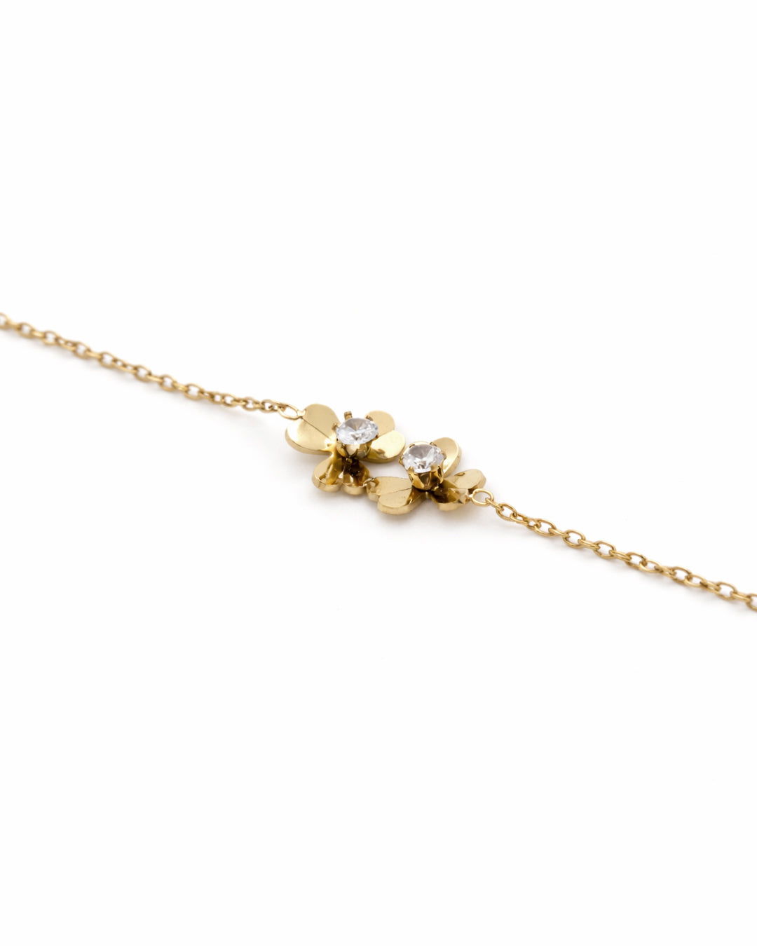 Twin Blossom Gold Plated Bracelet