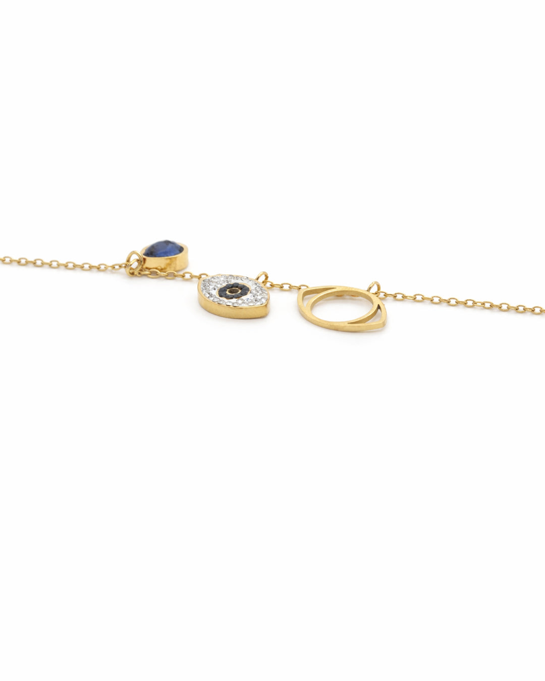 Aura Evil Eye Gold Charm Bracelet