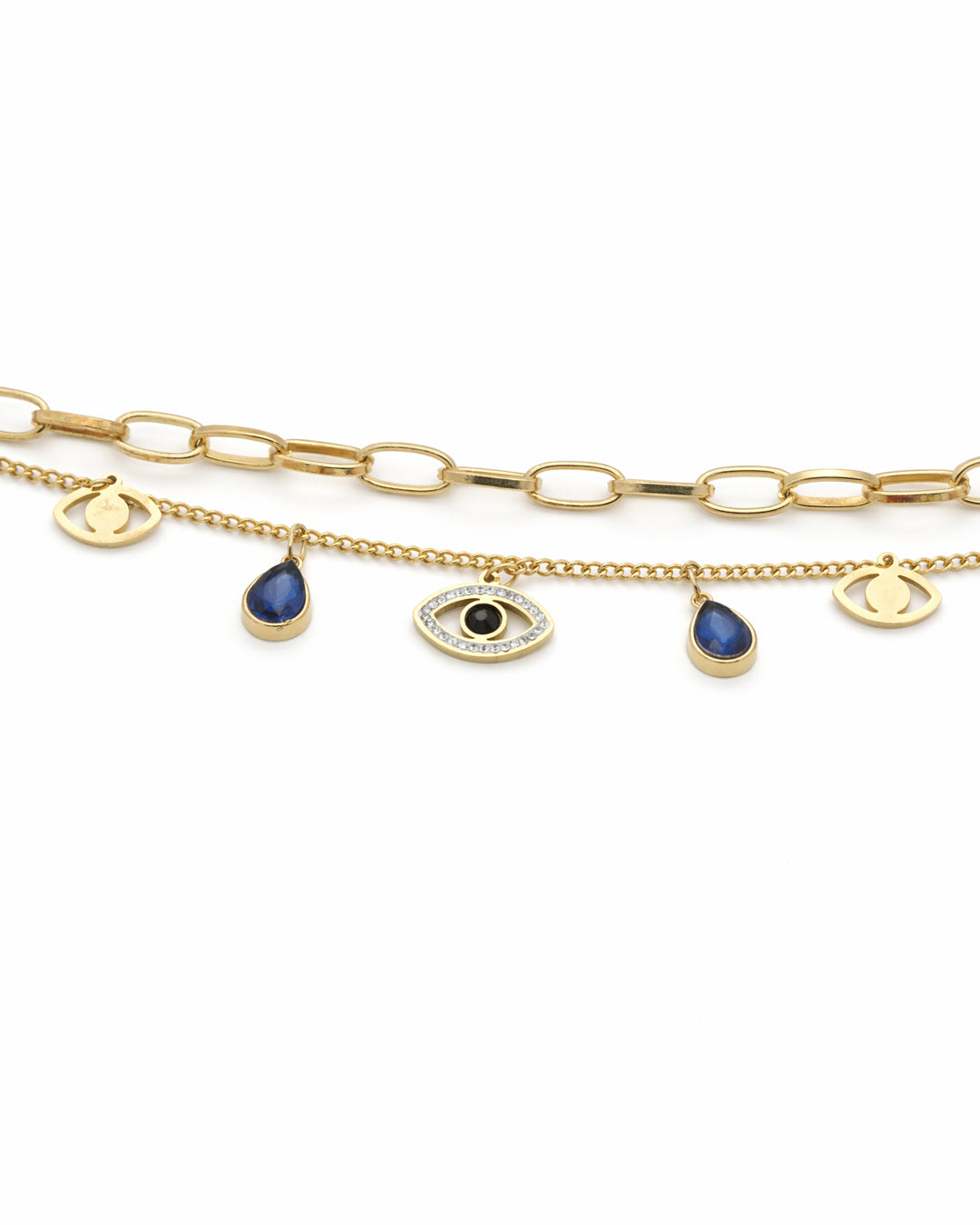 Nazar Sapphire Evil Eye Gold Bracelet