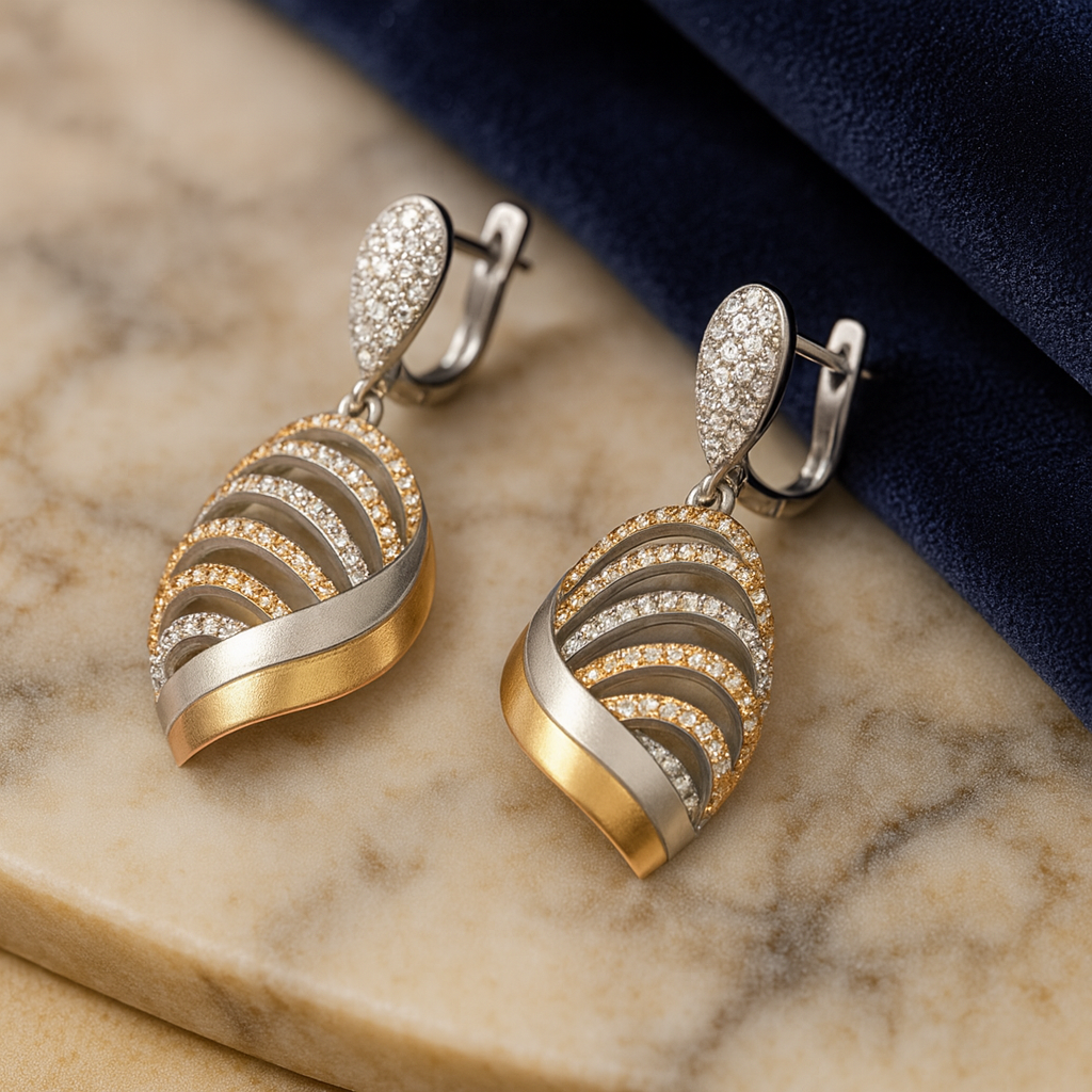 Ethereal Wave Silver 925 Earrings