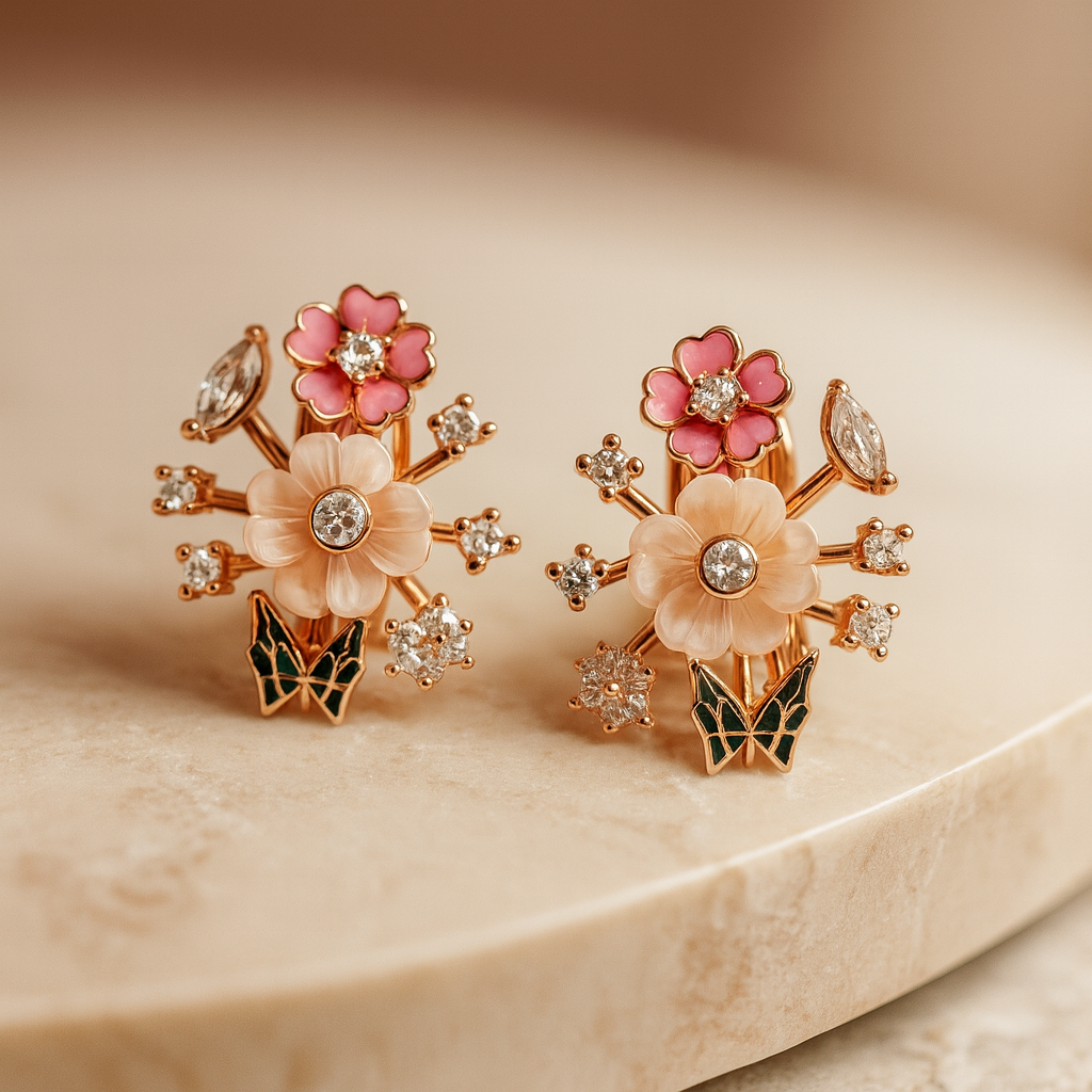 Rosa Aurea Silver 925 Earrings (Rose Gold)