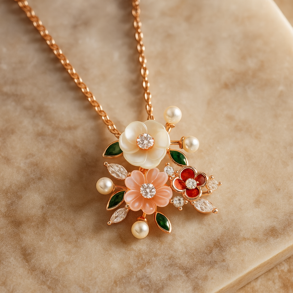 Golden Serenade Silver 925 Necklace (Rose Gold)