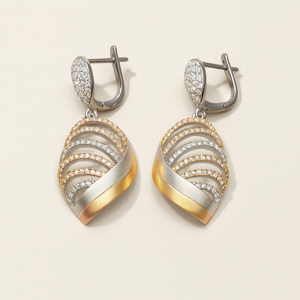 Ethereal Wave Silver 925 Earrings