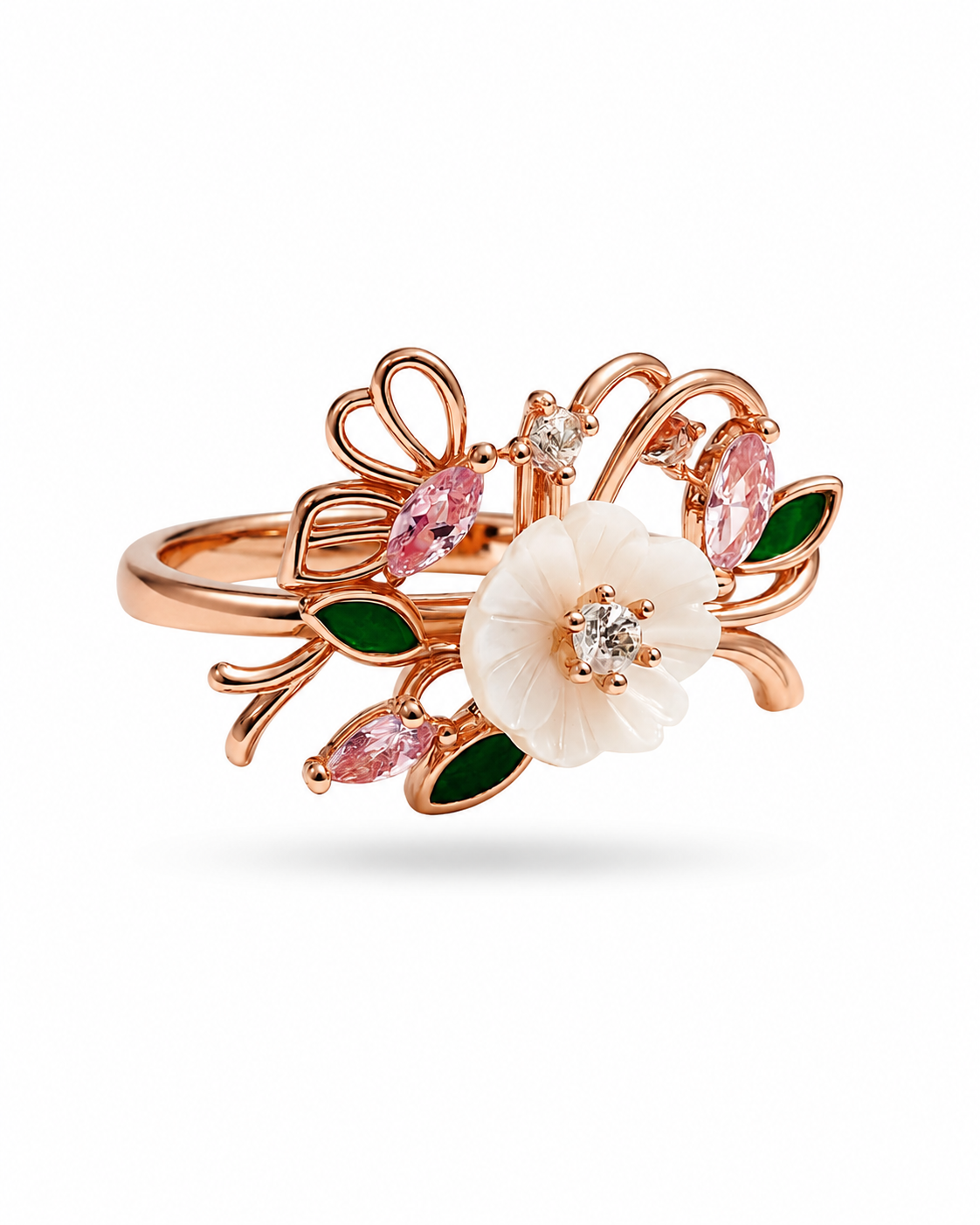 Ivory Lyrica Silver 925 Ring (Rose Gold)