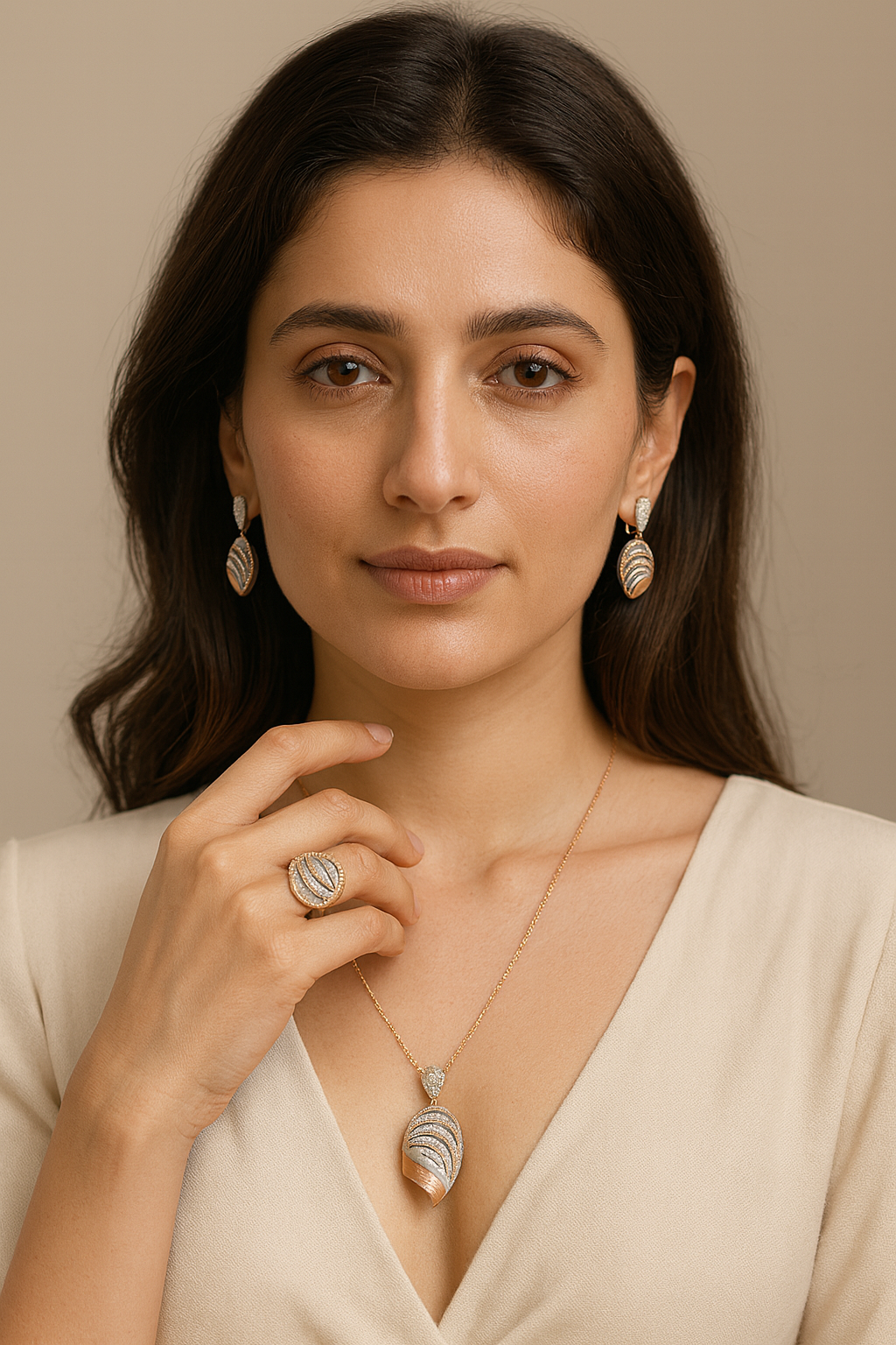 Ethereal Wave Silver 925 Fine Jewelry Set