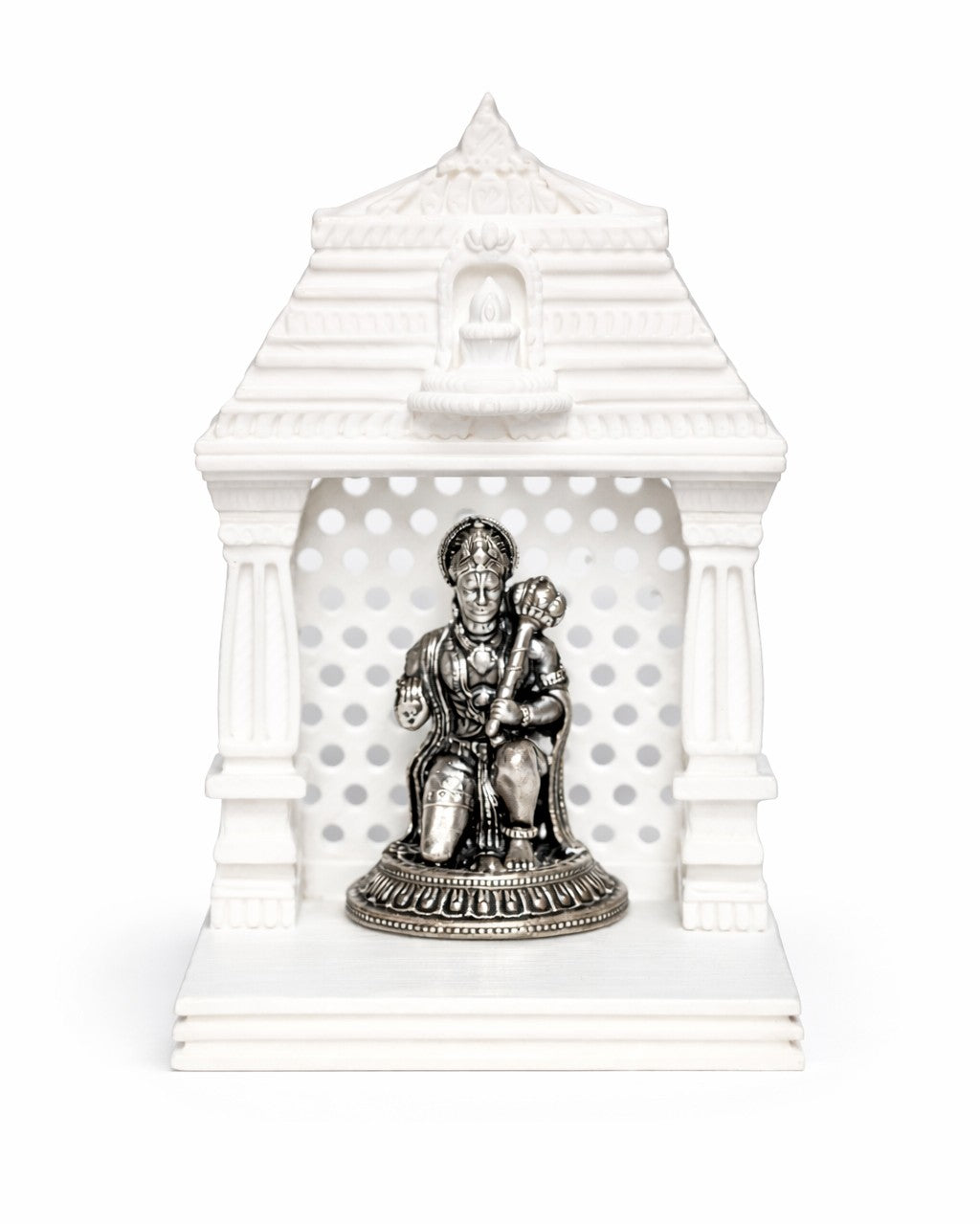 Ashirvad Hanuman Silver Idol With Mandir