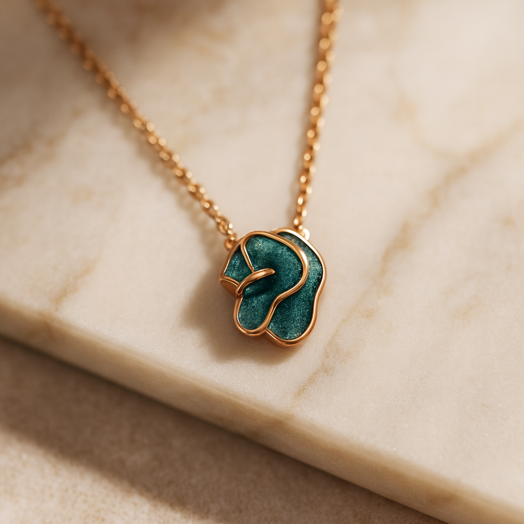 Verdant Flow Silver 925 Necklace (Rose Gold)