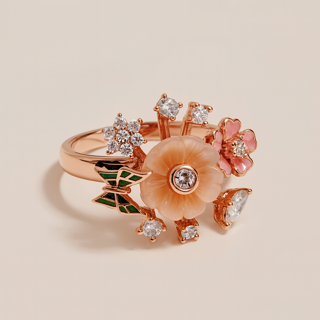 Silver Rosa Aurea Ring for Women