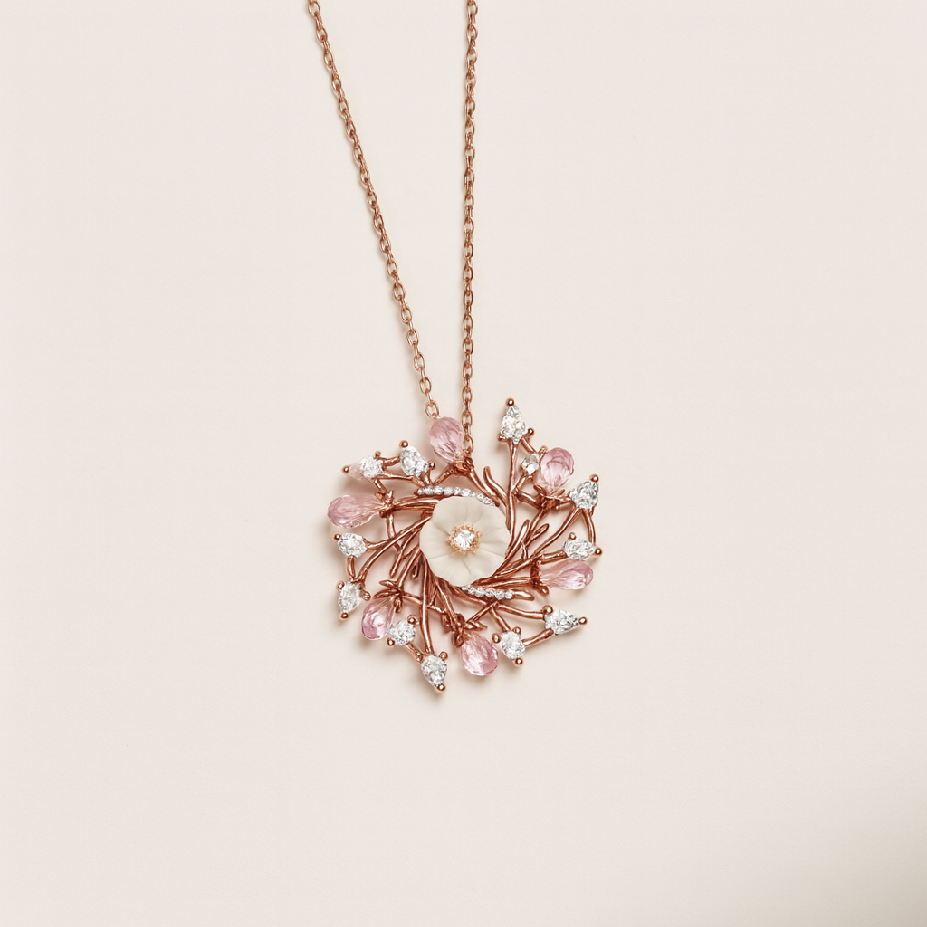 Golden Nocturne Silver 925 Necklace (Rose Gold)