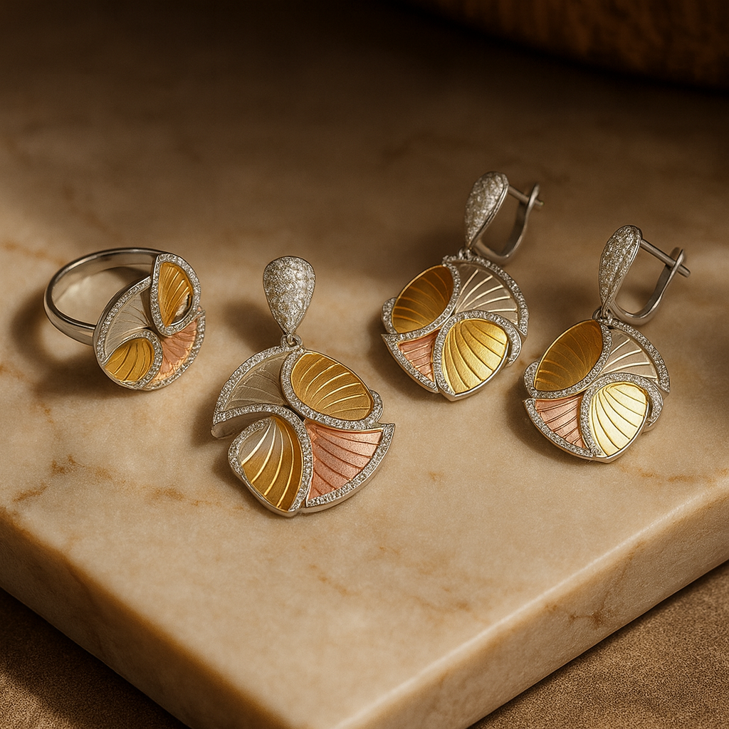 Aurora Swirl Silver 925 Fine Jewelry Set