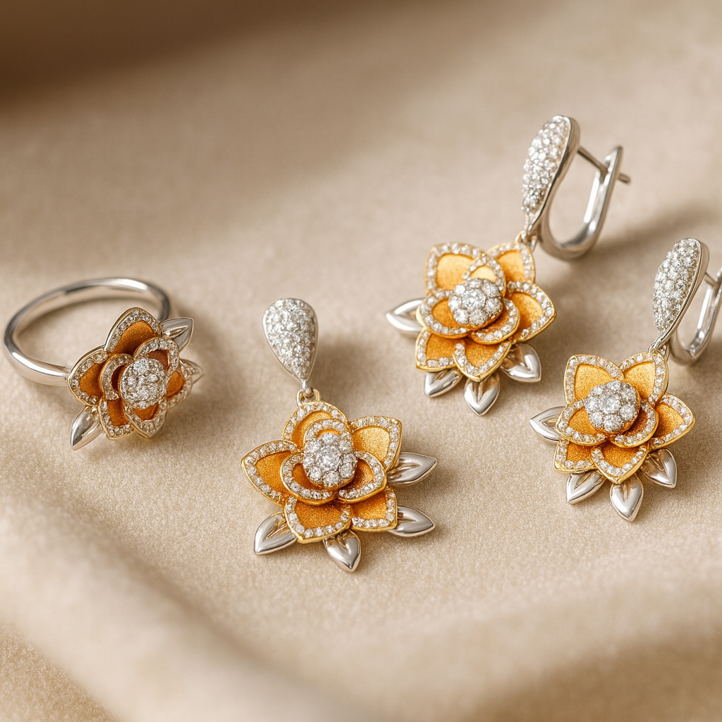 Divine Bloom Silver 925 Fine Jewelry Set