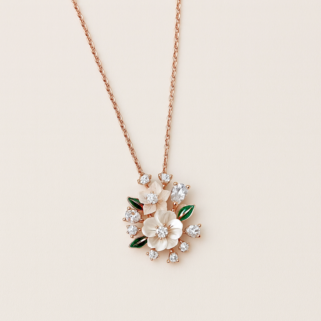Alvionne Silver 925 Necklace (Rose Gold)