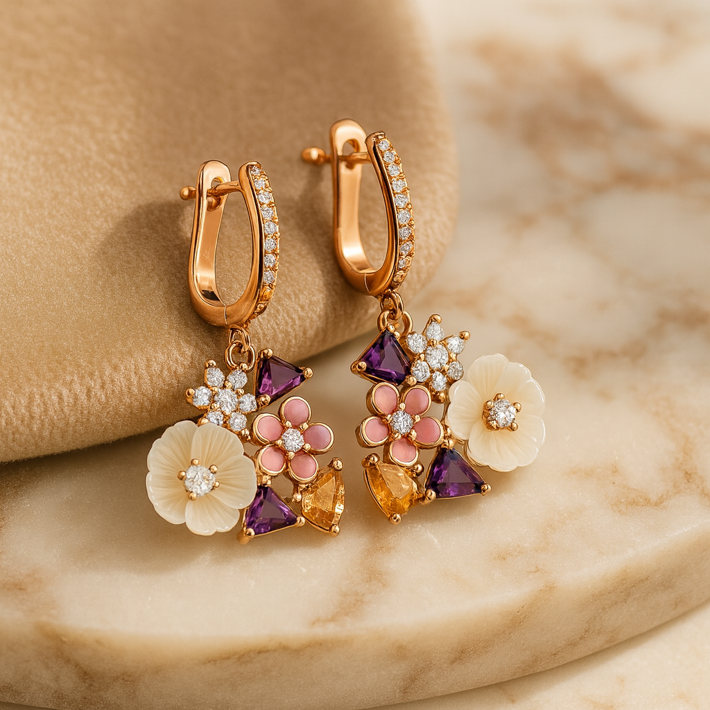 Ameliora Silver 925 Earrings (Rose Gold)