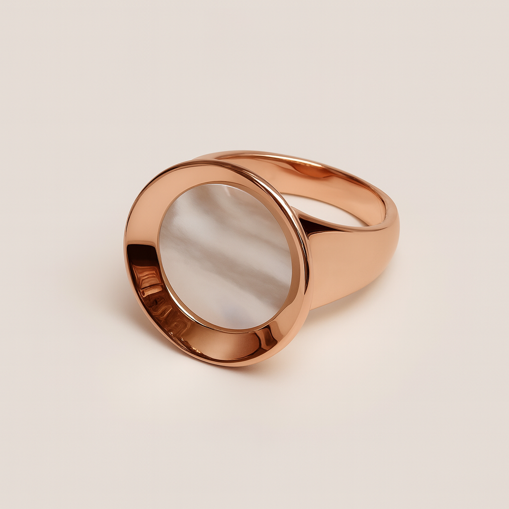 Silver Ivory Halo Ring for Women