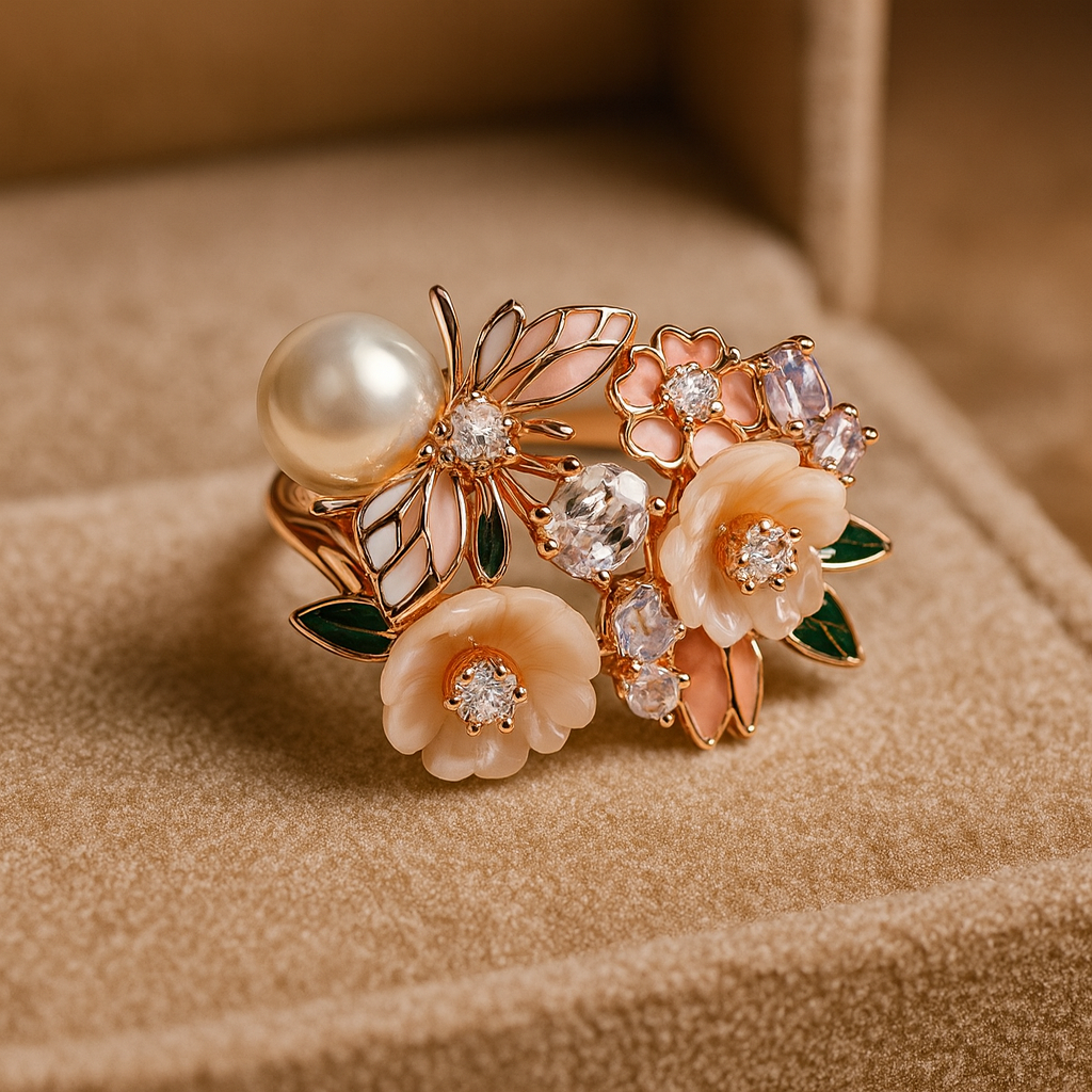 Silver Coralé Fleur Ring for Women