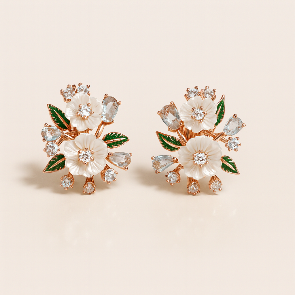 Alvionne Silver 925 Earrings (Rose Gold)