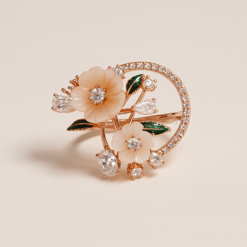 Silver Ivory Circle Ring for Women