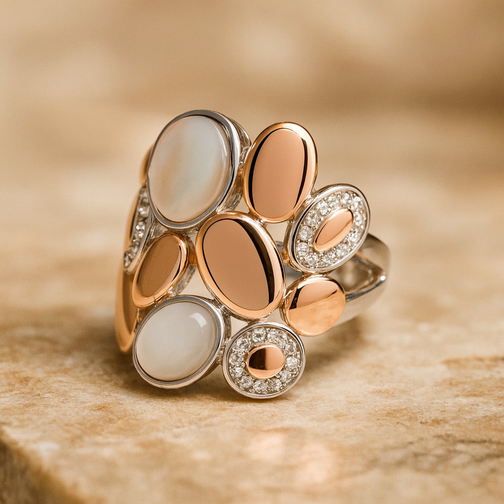 Silver Aurora Duality Ring for Women