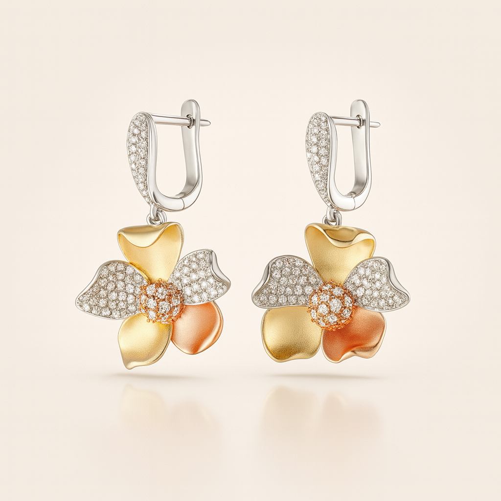 Solar Bloom Silver 925 Earrings