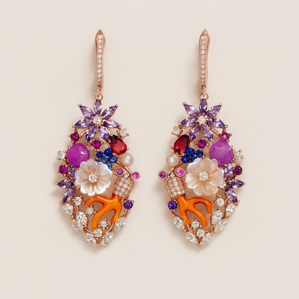 Silver Golden Drift Earrings for Women (Rose Gold)