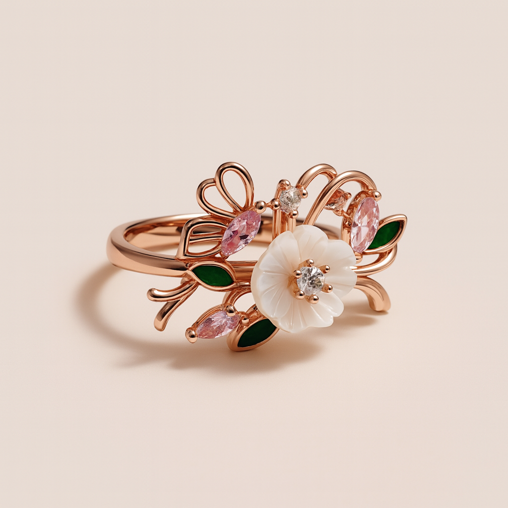 Silver Ivory Lyrica Ring for Women(Rose Gold)