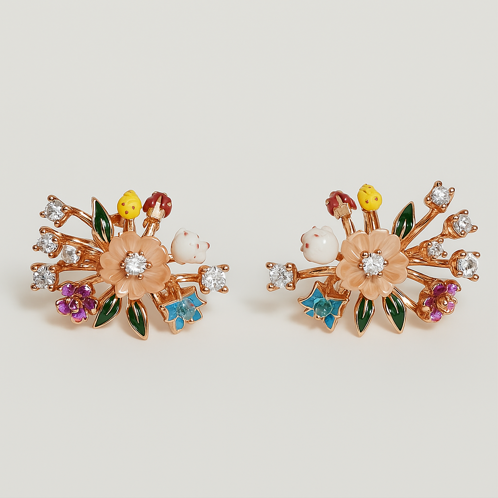 Silver Golden Meadow Earrings for Women(Rose Gold)