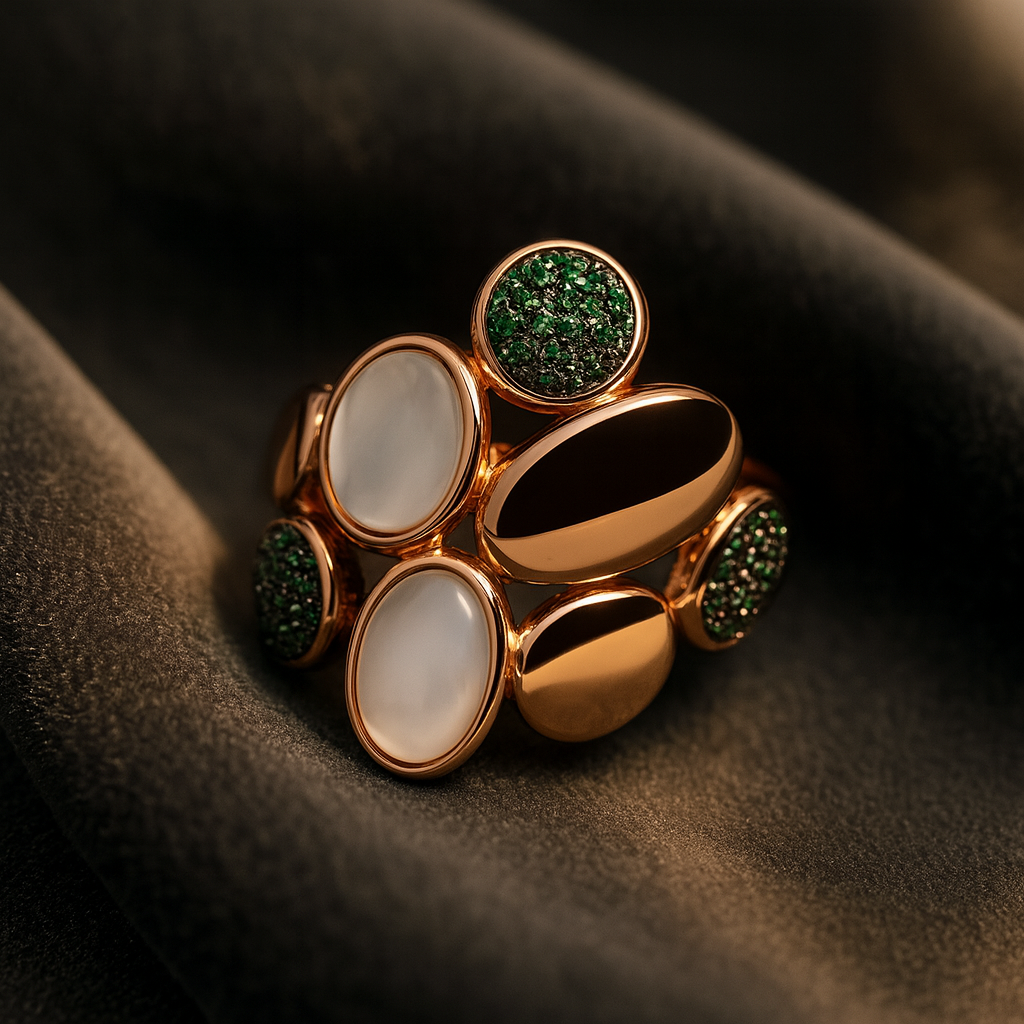 Silver Lustré Verde Ring for Women