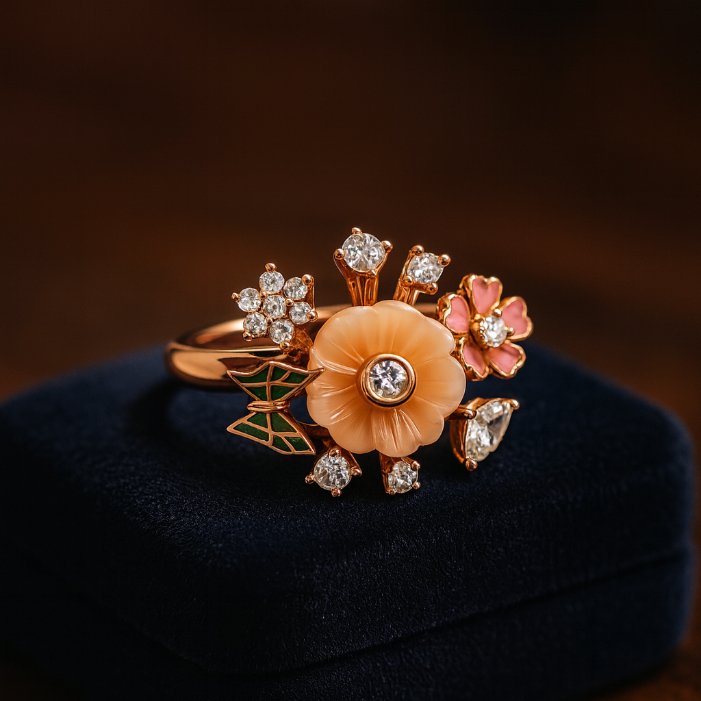 Rosa Aurea Silver 925 Ring for Women (Rose Gold)