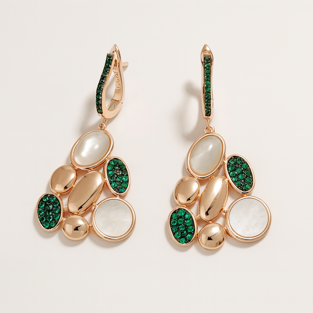 Silver Lustré Verde Earrings for Women