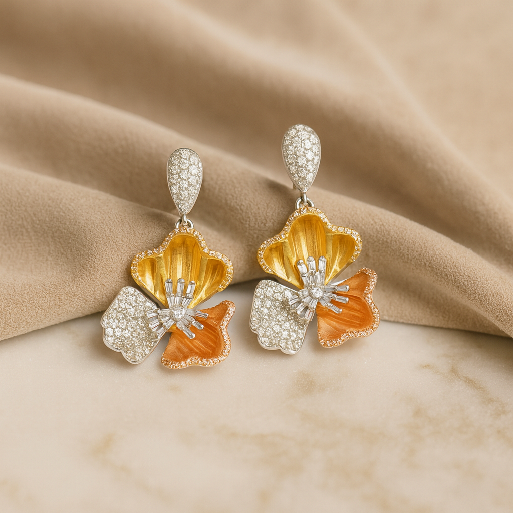 Golden Ember Silver 925 Earrings