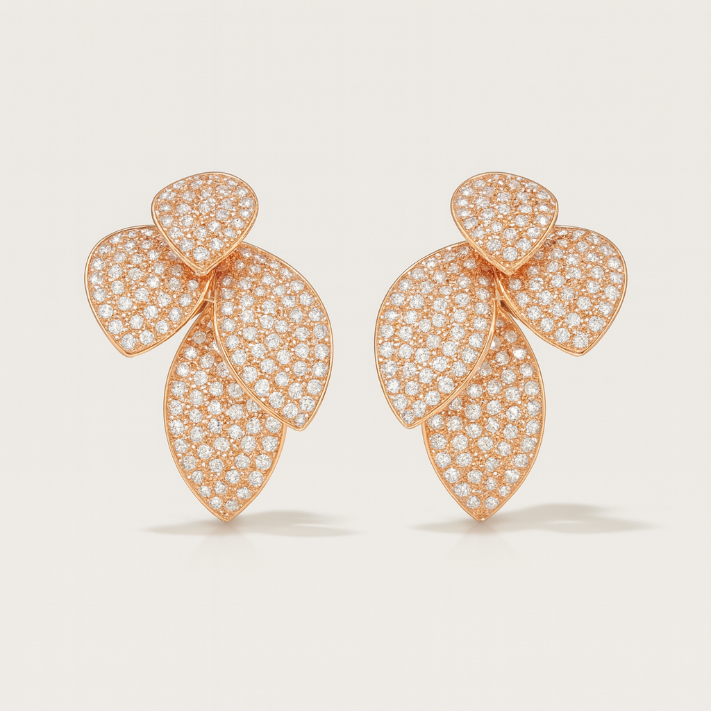 Silver Lustre Petal Axis Earrings for Women