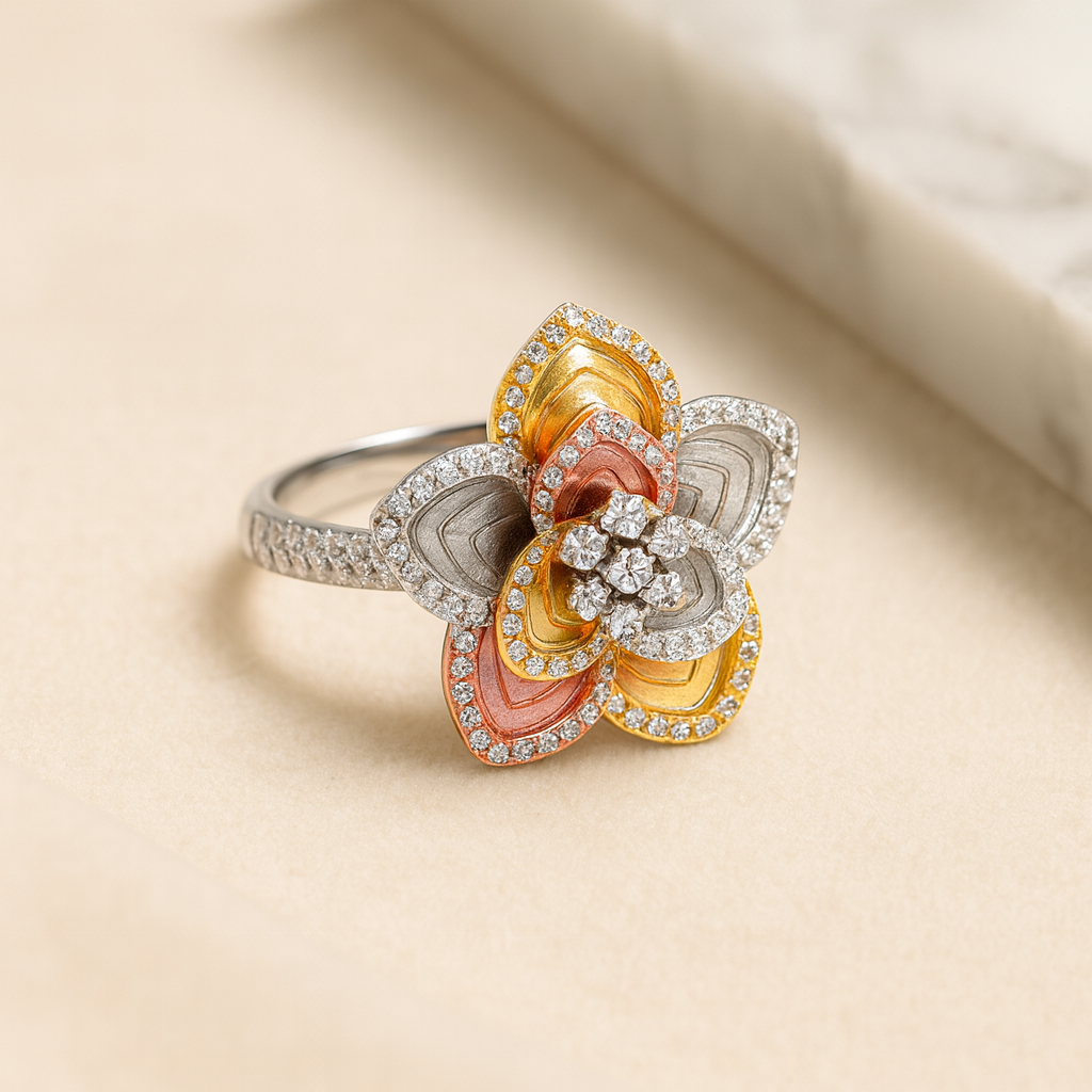 Trinity Bloom Silver 925 Ring