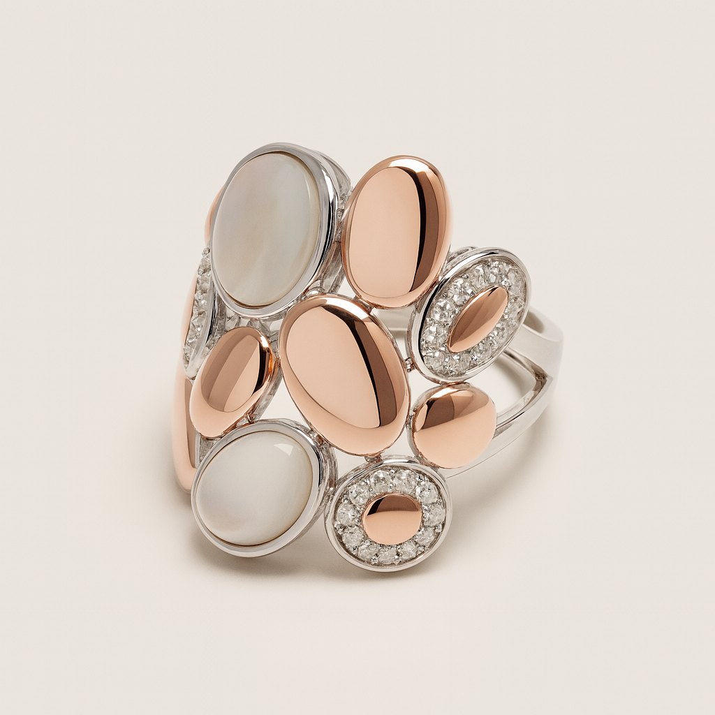 Silver Aurora Duality Ring for Women