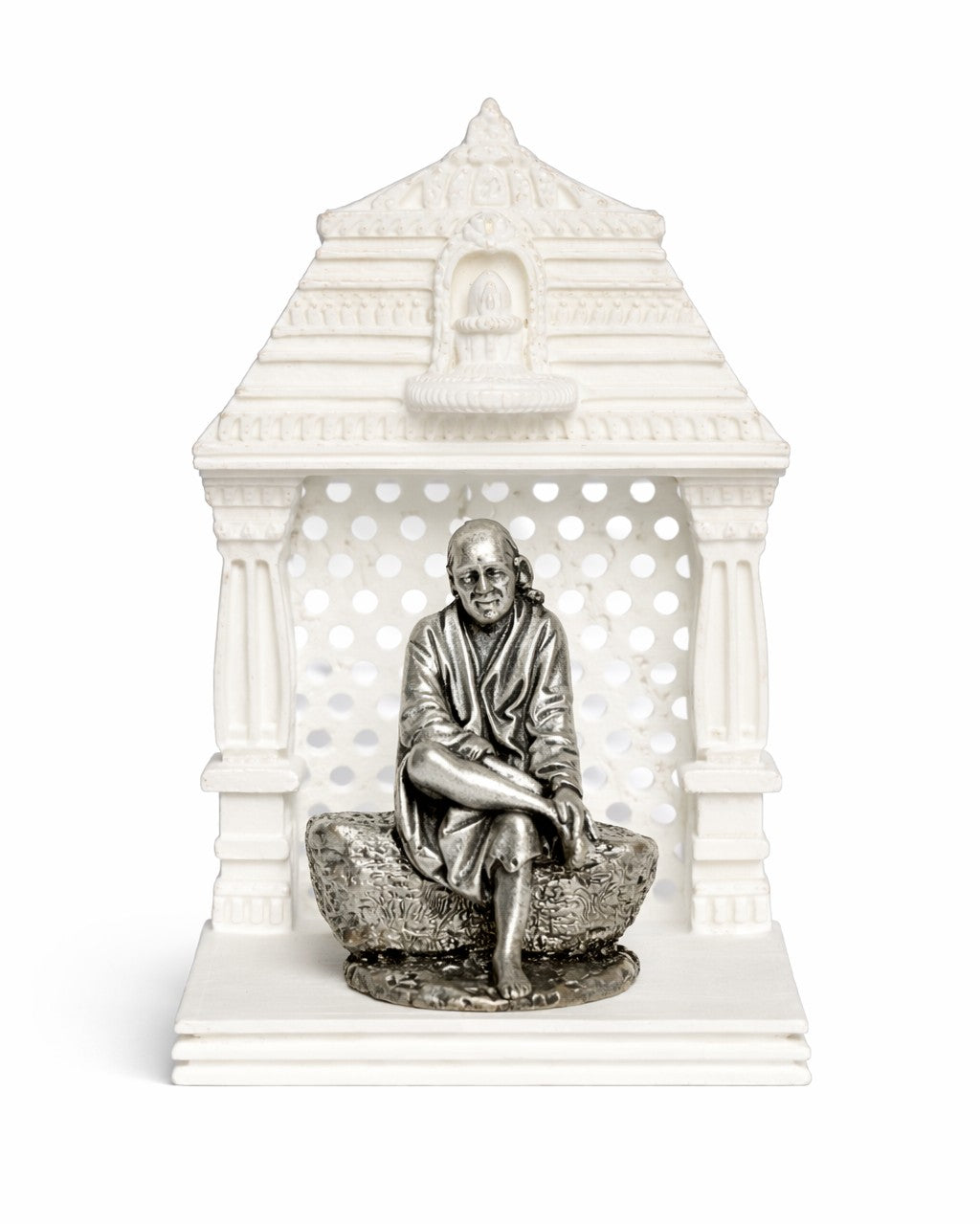 Sai Baba Silver Idol With Mandir