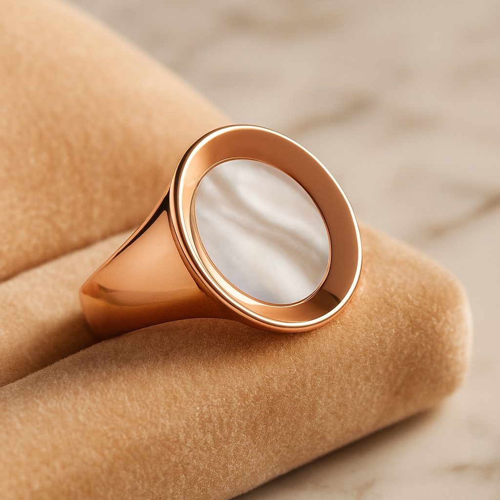 Silver Ivory Halo Ring for Women