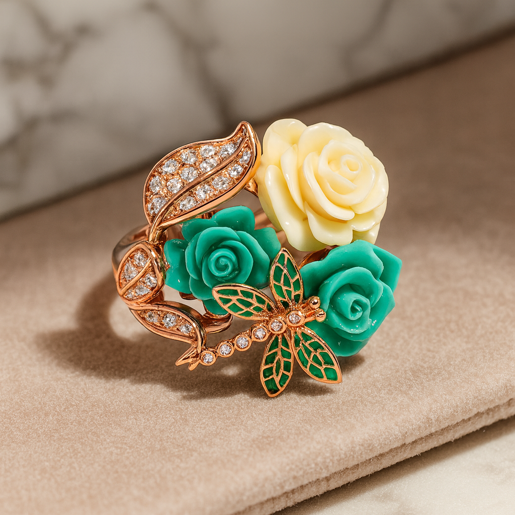 Silver Fleur Essence Ring for Women