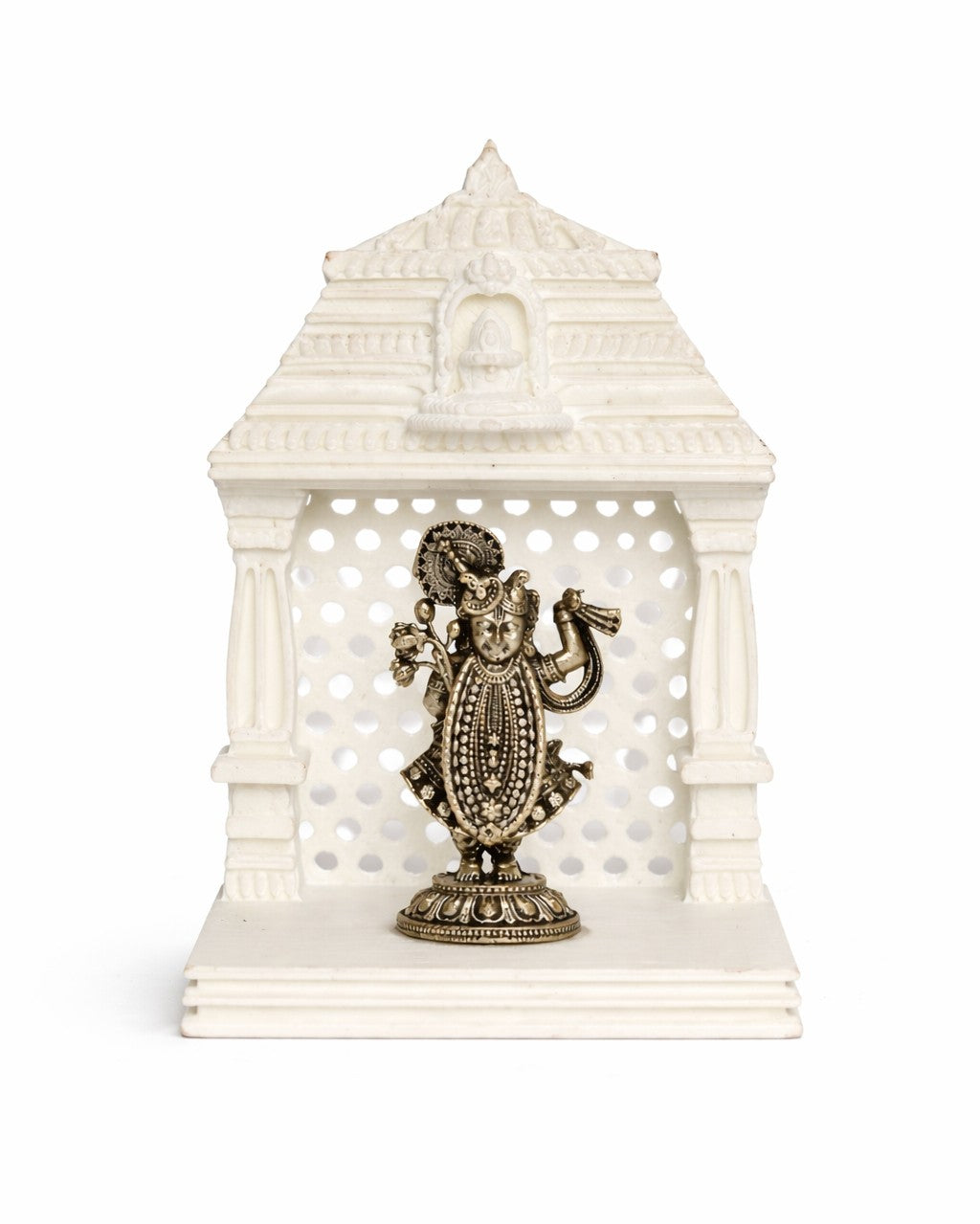 Shrinathji Silver Idol With Mandir