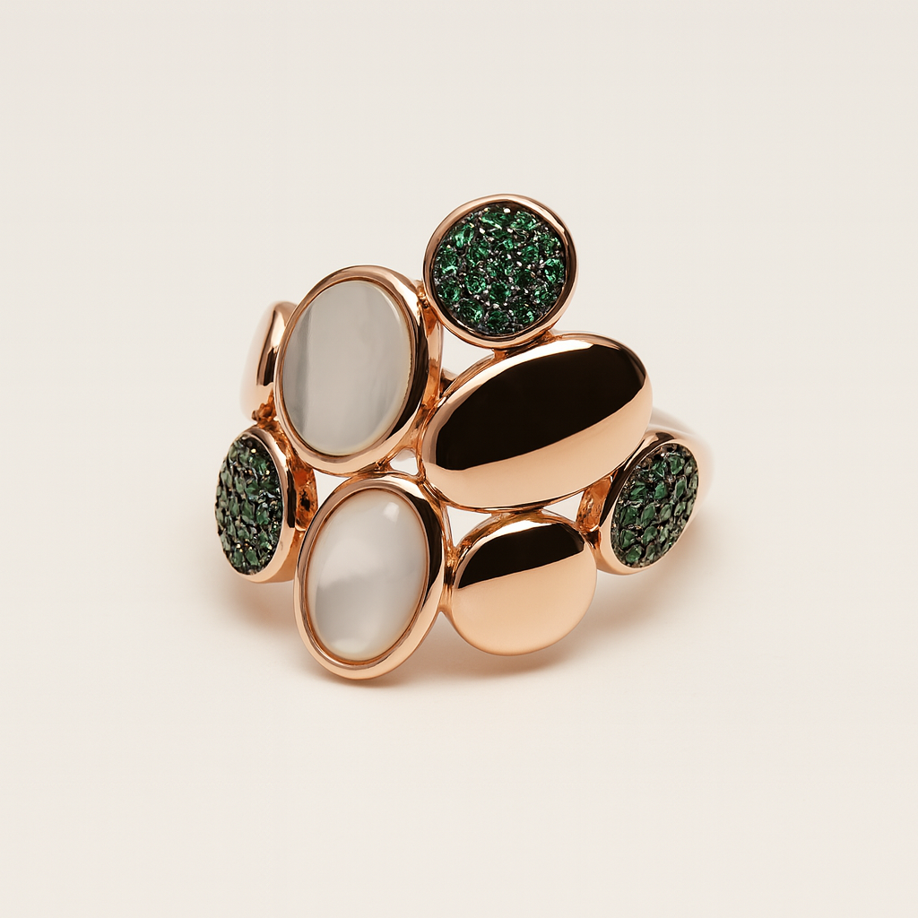 Silver Lustré Verde Ring for Women