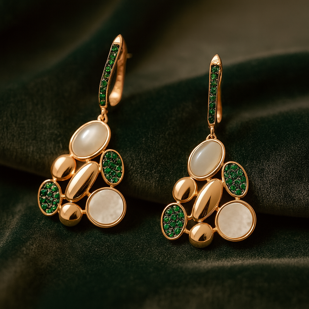 Lustré Verde Silver 925 Earrings (Rose Gold)