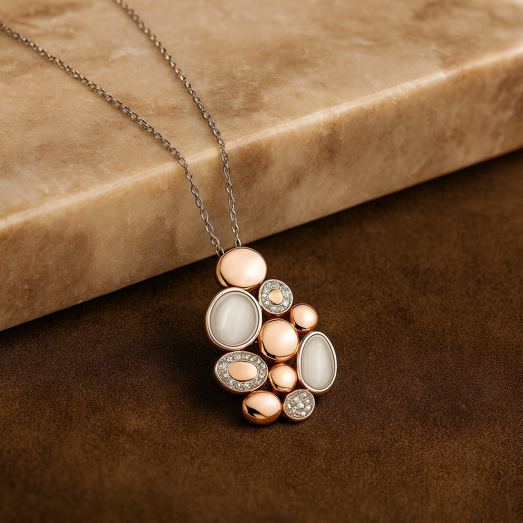 Aurora Duality Silver 925 Necklace (Rose Gold)