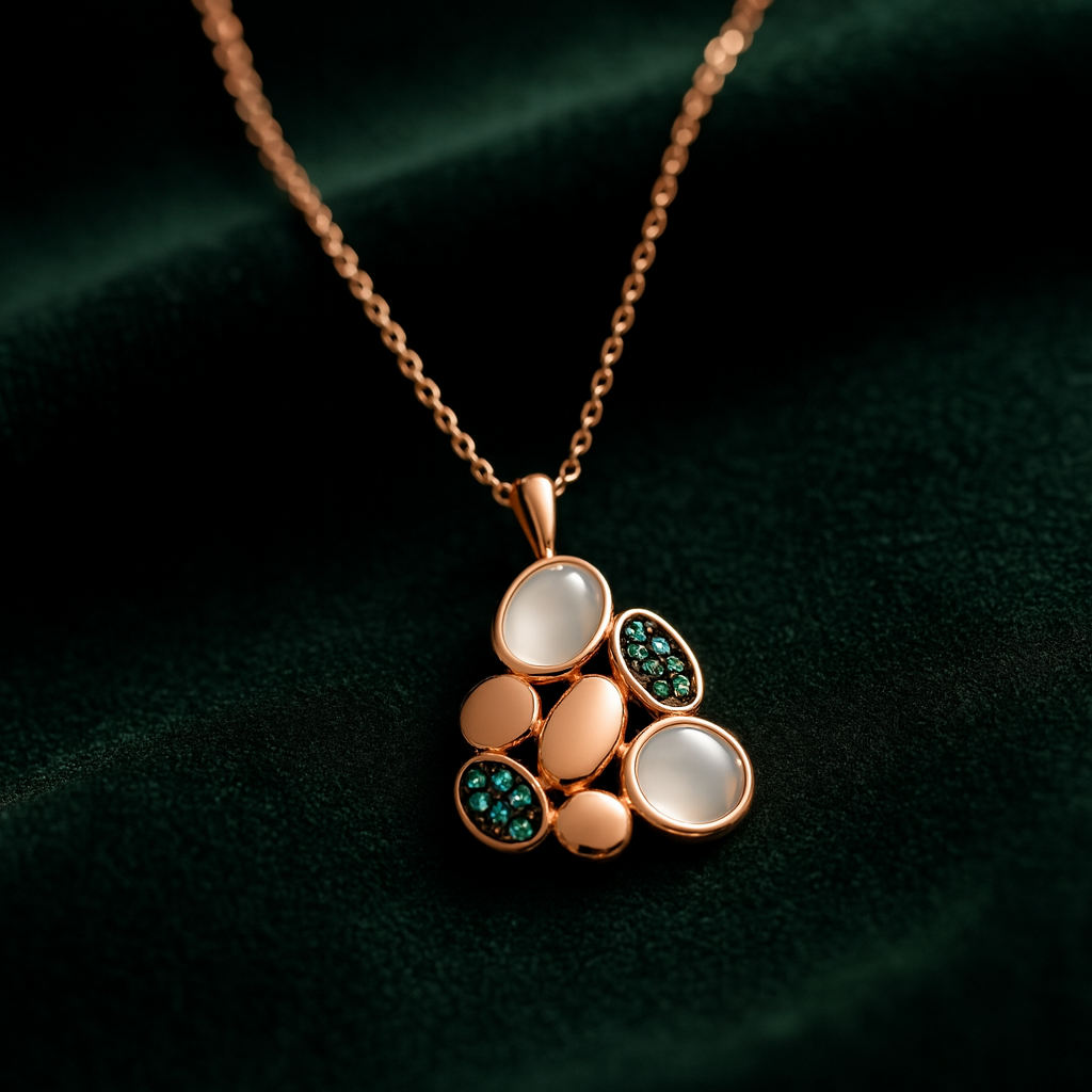 Lustré Verde Silver 925 Necklace (Rose Gold)