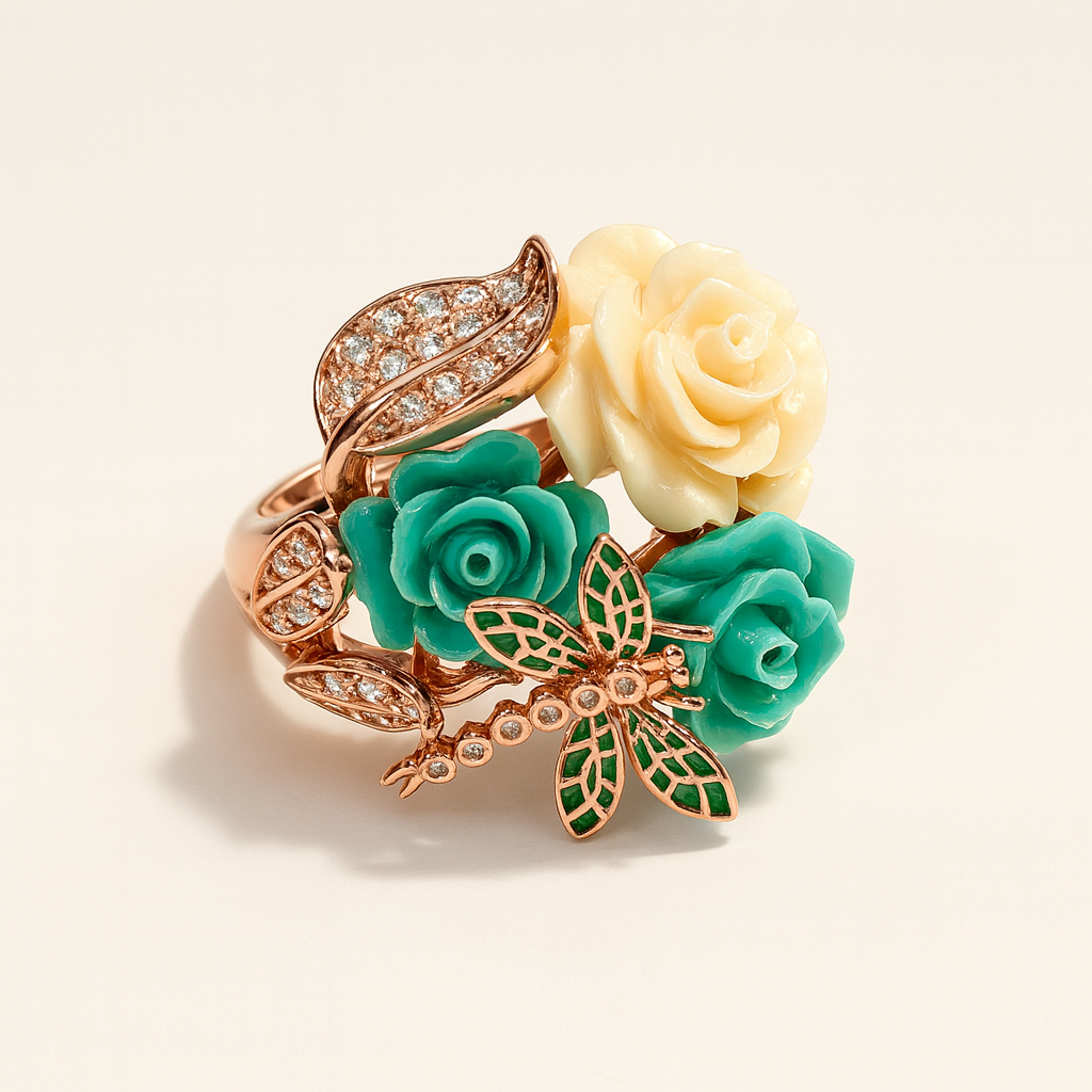 Silver Fleur Essence Ring for Women