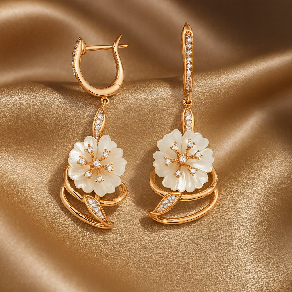 Ivory Radiance Silver 925 Earrings (Rose Gold)