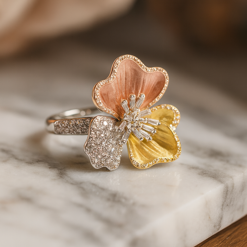 Golden Ember Silver 925 Ring