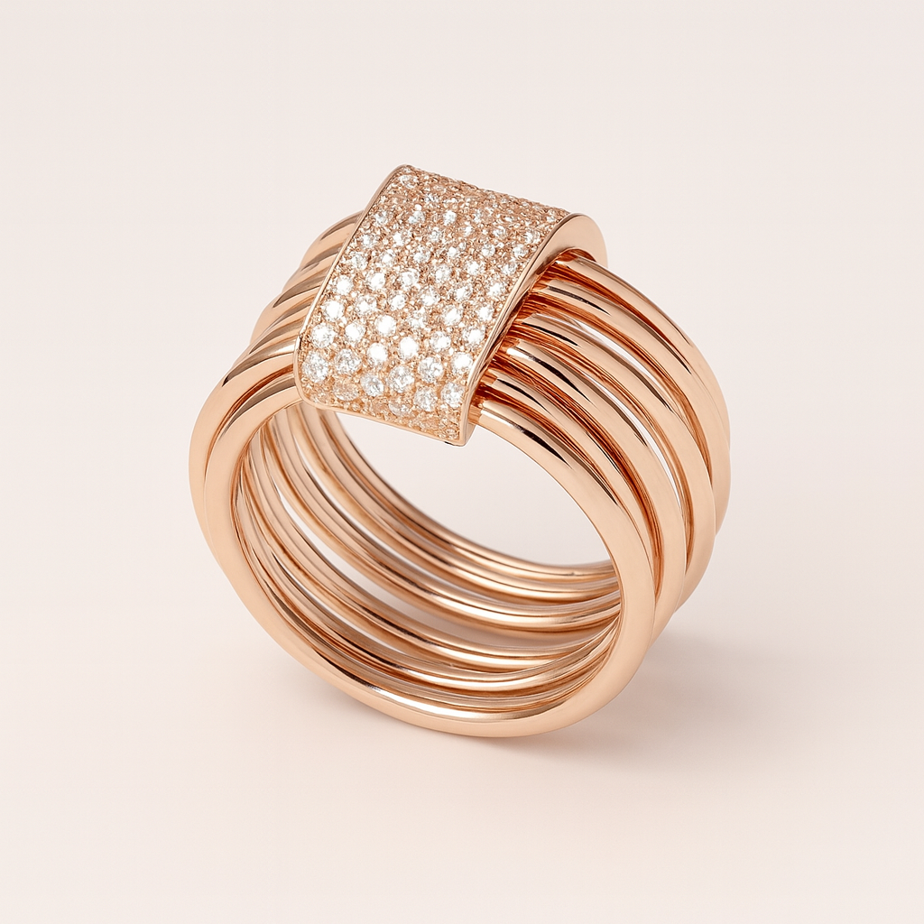 Silver Lustre Orbit Loop Ring for Women