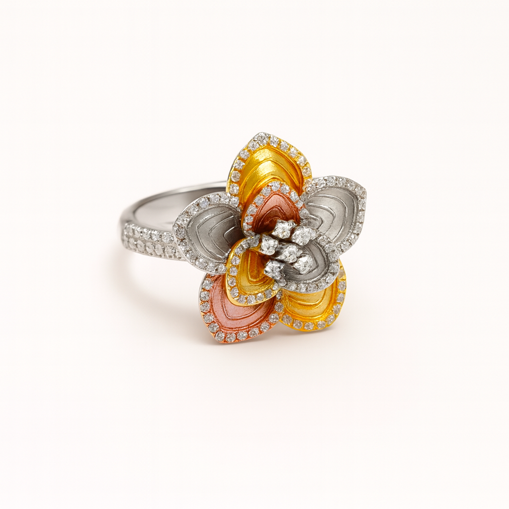 Trinity Bloom Silver 925 Ring