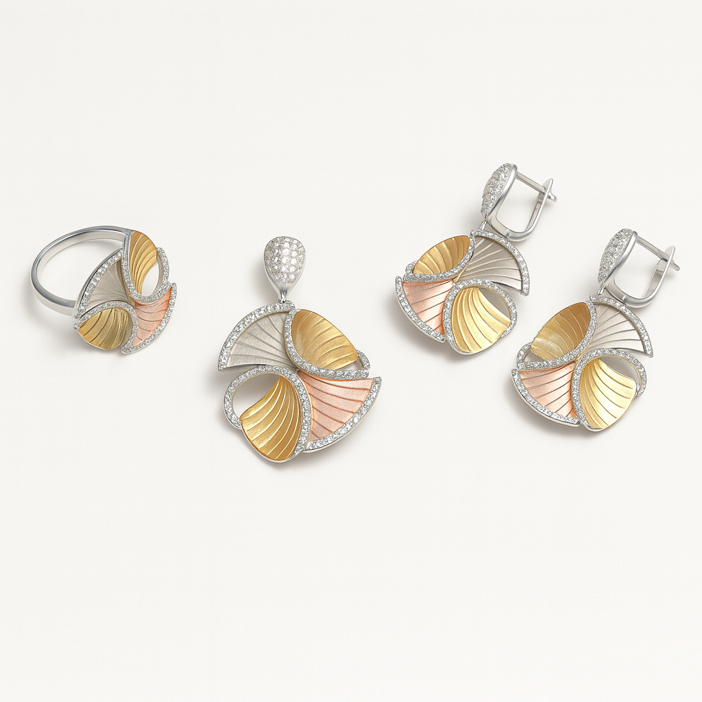 Aurora Swirl Silver 925 Fine Jewelry Set