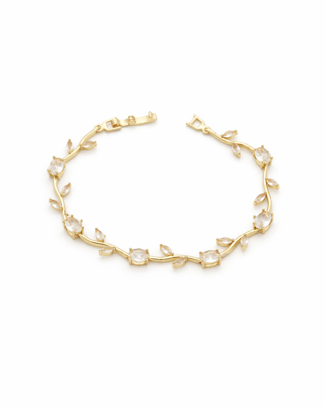 Lumière Vine White Crystal Gold Bracelet